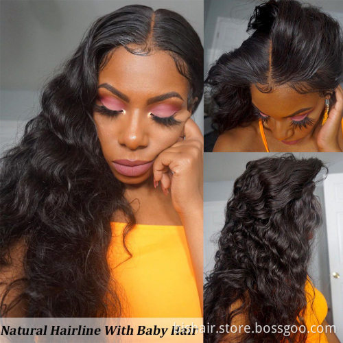 BIS Brazilian 100% Human  hair 4x4 loose deep waves wig for black women, human hair wigs with transparent lace closure wig